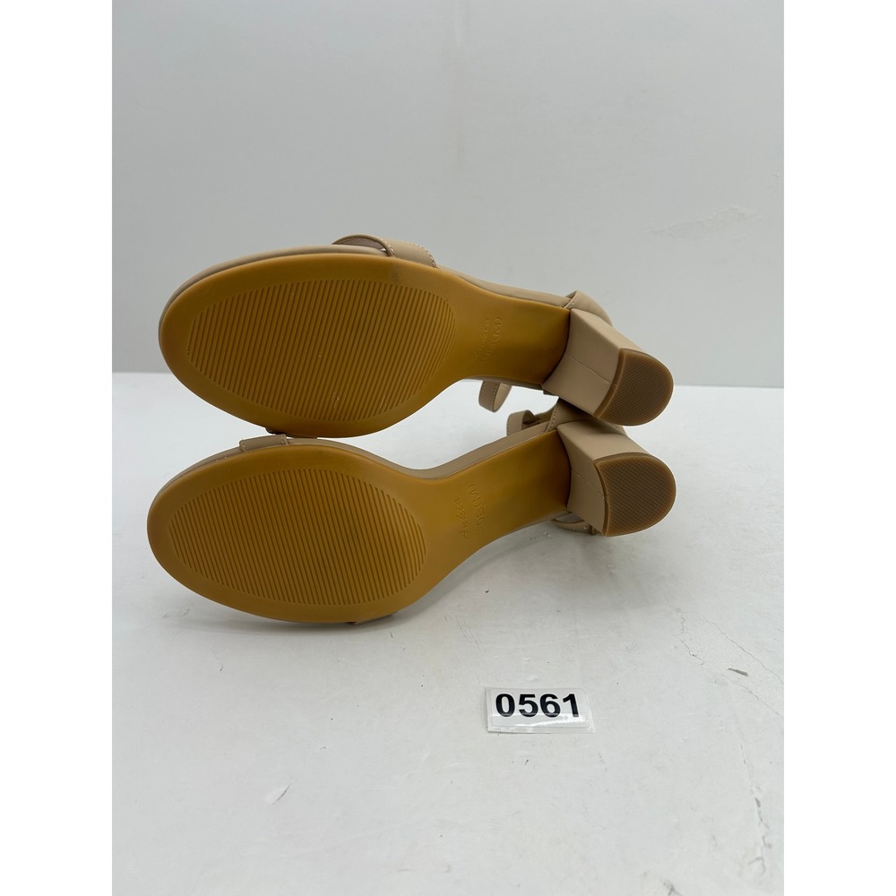 Aubrie Ankle Strap Block Heels Womens 9.5 Beige